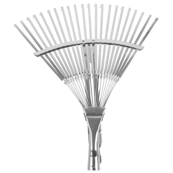Soimiss Garden Leaf Rake Expandable Stainless Steel Silver for Gardening