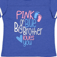 thumbnail image 4 of Inktastic Pink or Blue, Big Brother Loves You Footprints and Heart Boys Toddler T-Shirt, 4 of 5