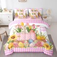 thumbnail image 1 of Erosebridal Easter Eggs Rabbit Flower Bedding Queen Size,Geometric Buffalo Bedding Sets Queen Size,Fesival Bedroom Decor,Reversible,Lightweight,7 Pieces, 1 of 5