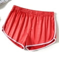 thumbnail image 3 of Aayomet Shorts For Women Casual Women Comfy Drawstring Casual Elastic Waist Pocketed Shorts,Red L, 3 of 4