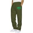thumbnail image 2 of Ceisia Men's Trendy St. Patrick's Gift Day Print Elastic Waist Lacing Straight Casual Work Pants with Pockets, 2 of 9