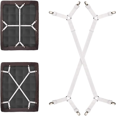 2 Pieces Fitted Sheet Tensioner Adjustable Bed Sheet, Fitted Sheet