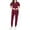 Wine, variant on Resivox Scrubs for Women Set Plus Size Nursing Scrubs Stretchy V-Neck Scrub Tops and Pants Medical Scrub Sets Scrub Joggers Med Couture Scrubs Mint Green L