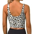 thumbnail image 4 of Goofa Heart Leopard Printed Sports Bras for Women, High Impact Running Bra Workout Crop Tank Tops Longline Sports Bra Push up-Small, 4 of 9