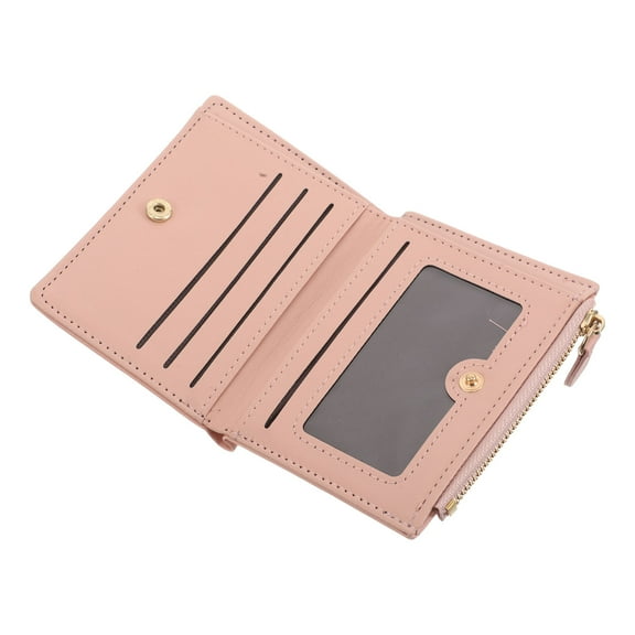 MERRYHAPY Small Pink Bifold Wallet with Embroidered Design and Multiple Card Slots