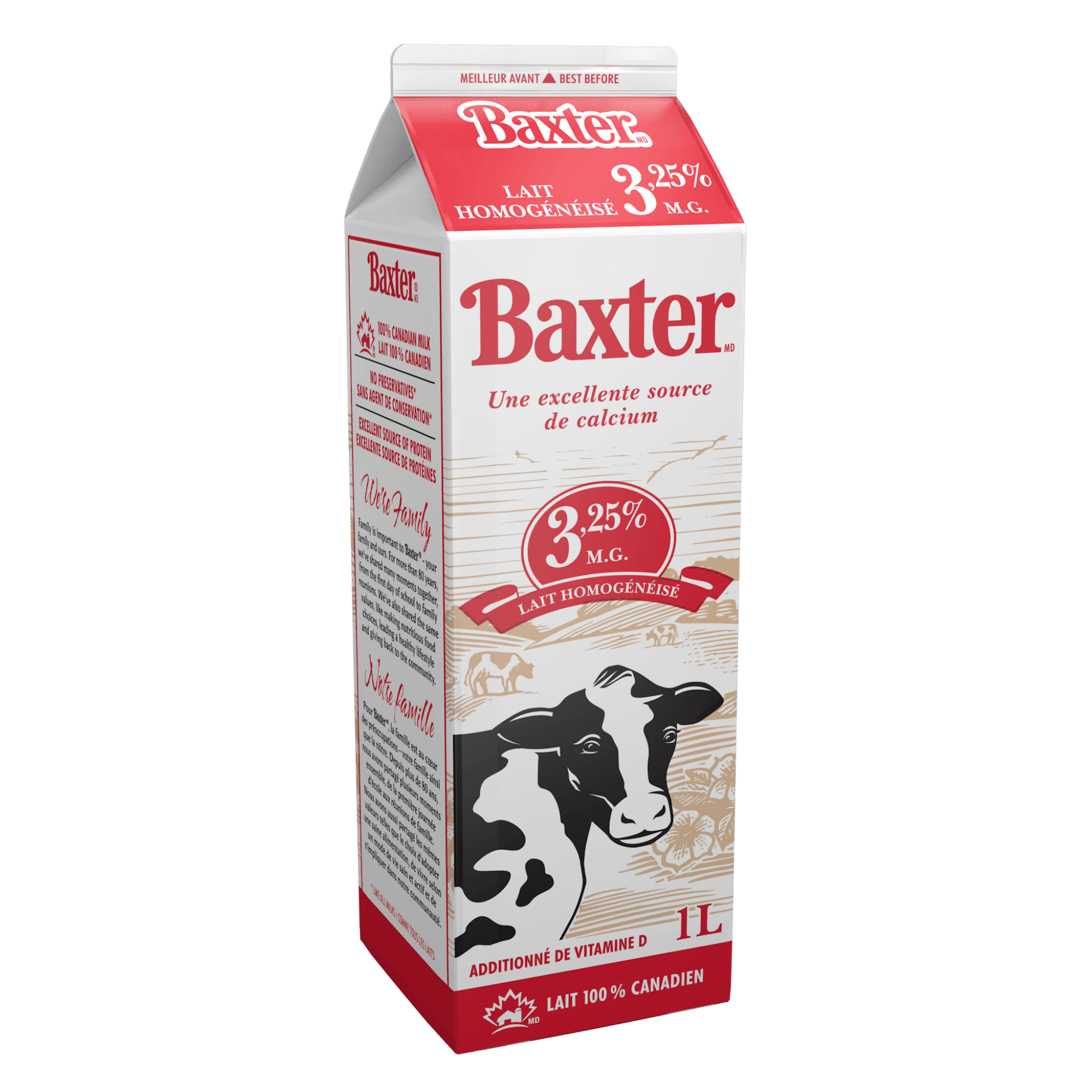 Baxter Lait homogénéisé 3,25 % 1L