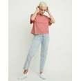 thumbnail image 4 of Hanes Women's Garment Dyed Cropped Cotton T-Shirt Nantucket Red S, 4 of 5