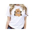 thumbnail image 2 of Playera Blusa De Capybara Con Paliacate Diseño Divertido Ropa Para Mujer Capibara Color Blanco Talla Grande Marca Emil SaEs, 2 of 4