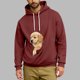 thumbnail image 5 of Ceisia Pet Carrier Hoodie Long-Sleeve for Men with Cotton Fabric Solid Color Drawstring Dogs Cats Pockets Wine XXXXL Gift, 5 of 5