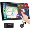 thumbnail image 1 of téreo inalámbrico de doble DIN para coche con Apple CarPlay/Android Auto, pantalla Carplay para coche, control de voz con cámara de rpaldo, Bluetooth, navegación, Mirror Link (10.1 pulgadas), 1 of 5