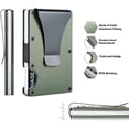 thumbnail image 2 of Cartera de metal minimalista con clip para billetes - Tarjetero de aluminio delgado con bloqueo Rfid frontal, 2 of 5