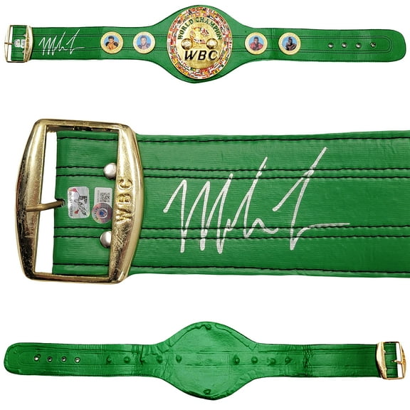 Mike Tyson Autographed Green WBC World Championship Belt Beckett BAS Witness 210830