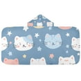 thumbnail image 2 of Cute Cats and Stars Kids Hooded Beach Towel Baby Bath Poncho Towels with Hood Absorbent 50"x23.5" for Pool Swimming, 2 of 7