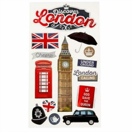 12 Pack: London Dimensional Stickers by Recollections
