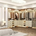 thumbnail image 2 of Homieasy 53.2'' Closet System with Wooden Drawers and Hanging Rods (Set of 2), White Oak, 2 of 6