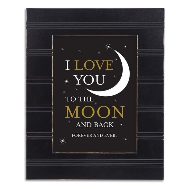 Elanze Designs I Love You To The Moon And Back Black 8 X 10 Beaded Board Picture Frame Plaque Walmart Com Walmart Com