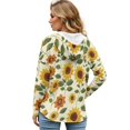 thumbnail image 2 of DISNIMO Sunflower Printed Hoodies for Women Long Sleeve Sweatshirts V Neck Pullover Tops Drawstrings Shirts for Women, XL, 2 of 7