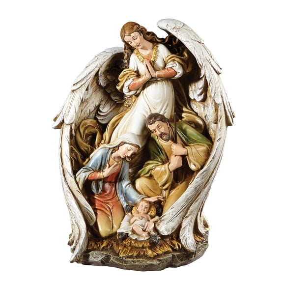 Avalon Gallery Nativity Scene Figurine, 11.5"L x 11.5"W x 15"H, Angel