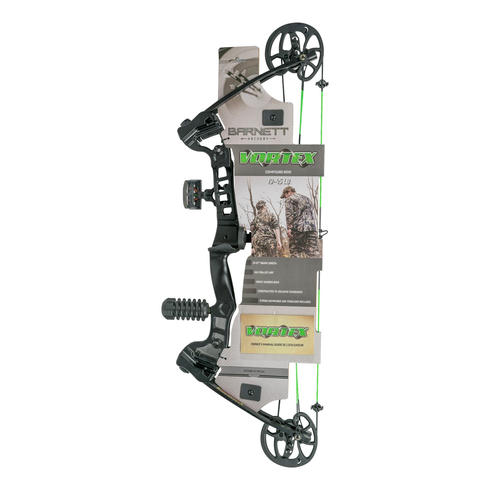 Barnett Outdoors Black Youth Vortex Compound Bow Right Handed, 19-45lb  Draw, 21-27