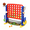 Red, variant on Jumbo 4-to-Score Connect Game with Height Adjustment: Multi-Game Set Including Golf, Basketball Hoop, Ring Toss & Mesh Bag for Family Indoor Outdoor Activities