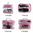 thumbnail image 5 of Unique Bargains 1 Pcs Double Layer Makeup Bag Cosmetic Travel Bag Case Make Up Bag Clear Bags Pink, 5 of 6