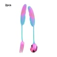 thumbnail image 3 of Bewildely Sporks de titanio para la próxima aventura, duraderos y elegantes, con borde de horquilla de Metal, 2 pack/lote Mostrada Color dorado colorido, 3 of 6