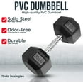 Hex Dumbbells Heavy Duty PVC Coated Weights, ChromePlated Knurled