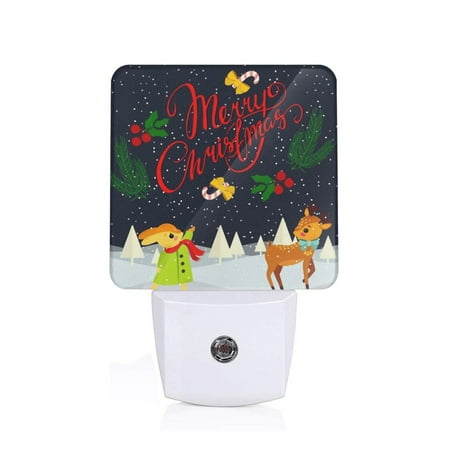 

Naloa Merry Christmas Elk Night Lights Plug into Wall Dusk to Dawn Sensor Warm White Led Night Light 0.5W Nightlight suit for Adults Bedroom Bathroom Hallway Kitchen