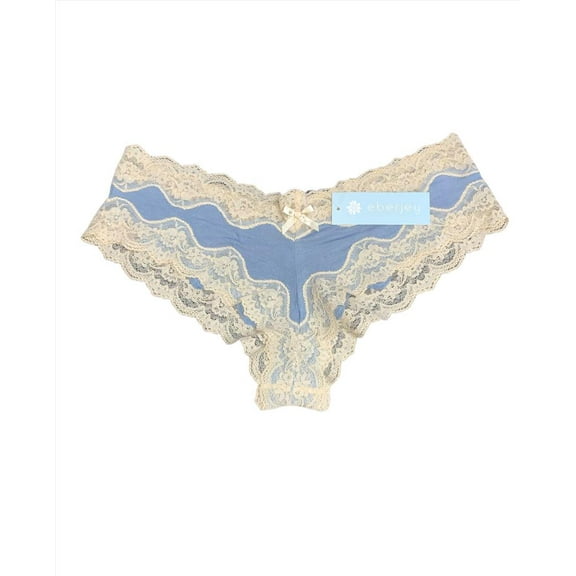 Eberjey Women's Chambray Lady Godiva Lace Cheeky Underwear, Large