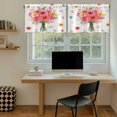 thumbnail image 5 of Spring Flowers Tier Curtains 36 Inch Length, Pastoral Daisy Leaves Rustic Botanical Cafe Short Curtains for Bathroom Over Sink, Small Kitchen Curtain Light Filtering Drapes 2 Panels 27.5"Wx36"L, 5 of 8
