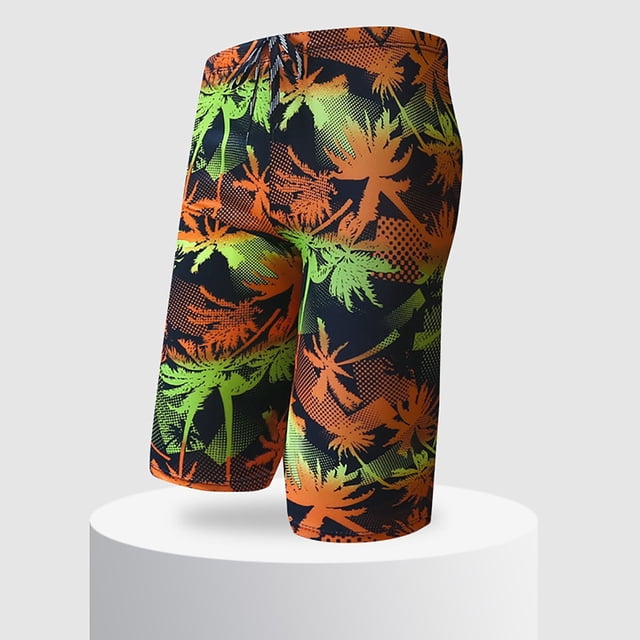 JDQJBZ Men's 5 Inch Print Swim Shorts with Mesh Liner Drawstring for Beach Summer