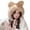 Khaki, variant on Women Cute Cat Ears Visor Korean Fashion Warm Fuzzy Hat Face Small Winter Accessory Blue