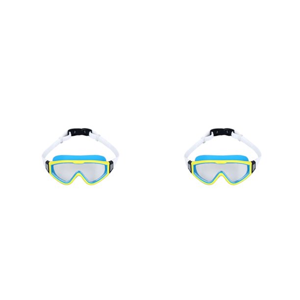 Advancent Gafas ajustables de natación a prueba de agua Gafas a prueba de niebla para piscina Gafas niño amarillo azul 2Conjunto