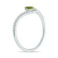 thumbnail image 2 of SZUL Women's 1/4 Carat TW Peridot and Diamond V Shape Ring in 10K White Gold, 2 of 6