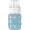 Lifefactory 8-Ounce Stainless-Steel Vacuum-Insulated Wide-Neck Baby Bottle with Sippy Nipple, Denim (LS2251WDE4)
