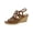 Dark Tan, variant on Womens Faux Leather Open Toe Wedge Sandals