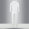 thumbnail image 5 of SGMVNU Men's Casual Sweatsuits 2 Piece Set Hooded Sweatshirt And Jogger Set Letter Print Soft Sport Comfort Wear Fall Winter Suit Sets (White, M), 5 of 5