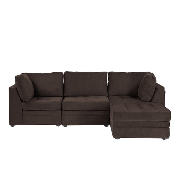 Sala Modular con Taburete 3 Plazas Dicasa Versa Chocolate