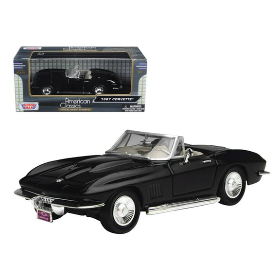 1967 Chevrolet Corvette Convertible Black 1/24 Diecast Model Car by Motormax