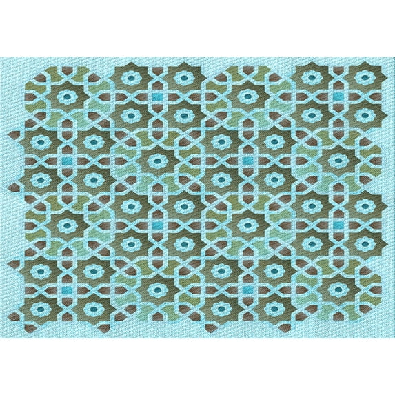 Ahgly Company Machine Washable Indoor Rectangle Transitional Hazel Green Area Rugs, 2' x 5'