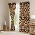 thumbnail image 3 of jejeloiu Vintage Boho Aztec Black Out Curtains,Geometric Rhombus Triangle Curtains Pack of 2 (42x63 Each),Brown Bohemian Bedroom Curtains For Teens,Ultra Soft Home Decor, 3 of 6