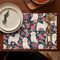 thumbnail image 5 of Shih Tzu Dog and Flower Floral Summer Placemats Table Placemats Set Of 4-Linen Kitchen Washable Placemats Table Mats 11.8"x17.7"Non-Slip Heat Resistant, 5 of 6