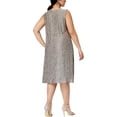 thumbnail image 2 of R&M RICHARDS Womens Gray Heather Sleeveless Scoop Neck Midi Shift Wear To Work Dress Plus  Size: 20W, 2 of 3