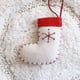 thumbnail image 5 of Colgante de adorno de lana navideña | Decoración suave hecha a mano para el árbol | Tela Roja y Blanca | 2.95 Acento navideño reutilizable | Ligero, seguro, fácil de almacenar | Regalo y decoración, 5 of 6