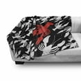 thumbnail image 3 of Lobster Soft Flannel Fleece Throw Blanket, Ocean Fauna Theme Group of Lobsters as Silhouette Shapes Pattern, Cozy Plush for Indoor and Outdoor Use, 50" x 70", Vermilion White, by Ambesonne, 3 of 6