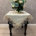 thumbnail image 5 of Embroidered Lace Cream Tablecloth, Classic Beige Table Cloth Home Party, 5 of 5