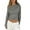 Dark Gray, variant on Women Long Sleeve Shirts Casual Crew Neck Striped Tee Ruched Waist Knit Cropped Pullover Top for Women