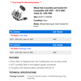 thumbnail image 2 of Wheel Hub Assembly and Socket Kit - Compatible with 2007 - 2014 GMC Yukon XL 1500 4WD 2008 2009 2010 2011 2012 2013, 2 of 2