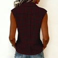 thumbnail image 6 of Women's Gingham Babydoll Neck Tank Top Summer Trendy Sleeveless Button Front Blouses Loose Fit Casual Daily Wear Tops Dark Gray, 6 of 8