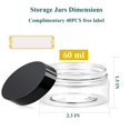 thumbnail image 2 of Frascos de plástico Hajoyful de 60 ml con tapas, 36 unidades, transparentes, 2 onzas, 2 of 7